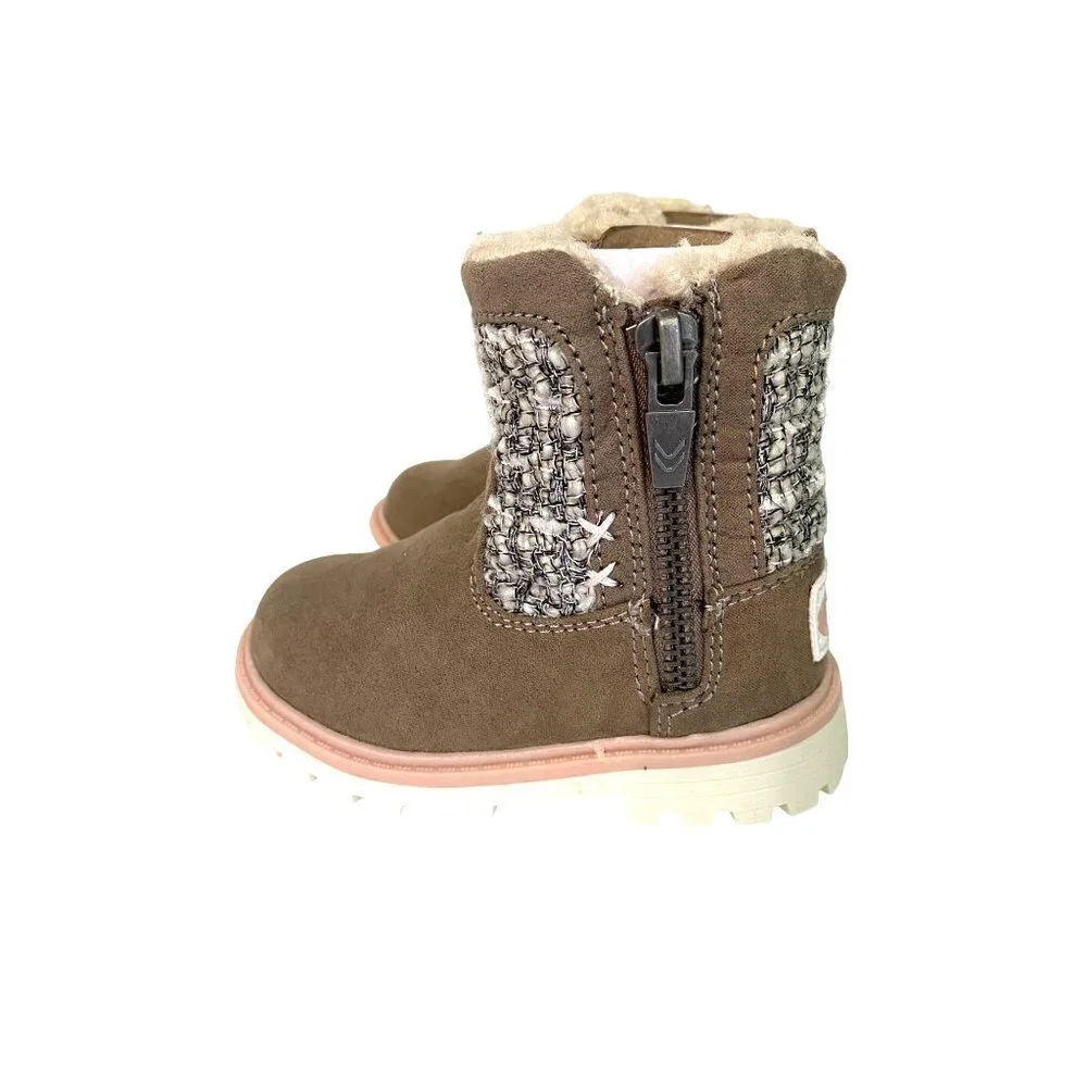 New Dr. Scholl's Kendal Toddler Girl Size‎ 5 Faux Suede & Sherpa Ankle Boots